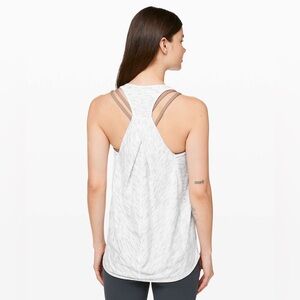 Lululemon Essential Tank in Tiger Space Dye Hail White